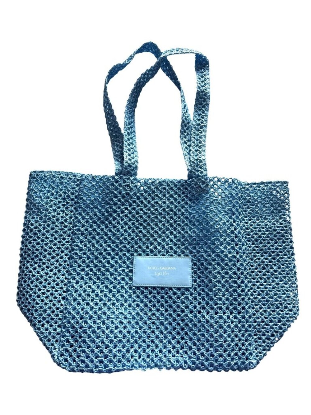 Dolce & Gabbana Light Blue Tote Bag Mesh Net Blue Promo Rare Beach Y2K NWOT
